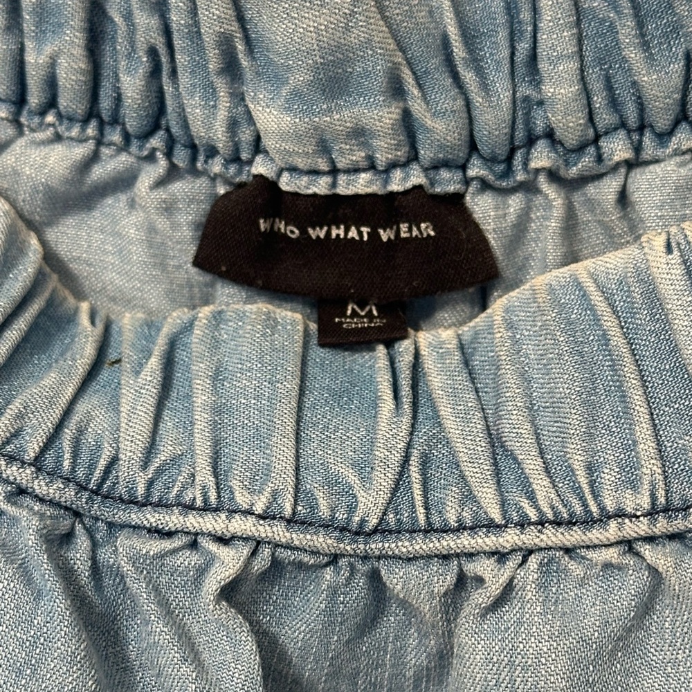 Women's Blue Off-Shoulder Top - Picture 2 of 5